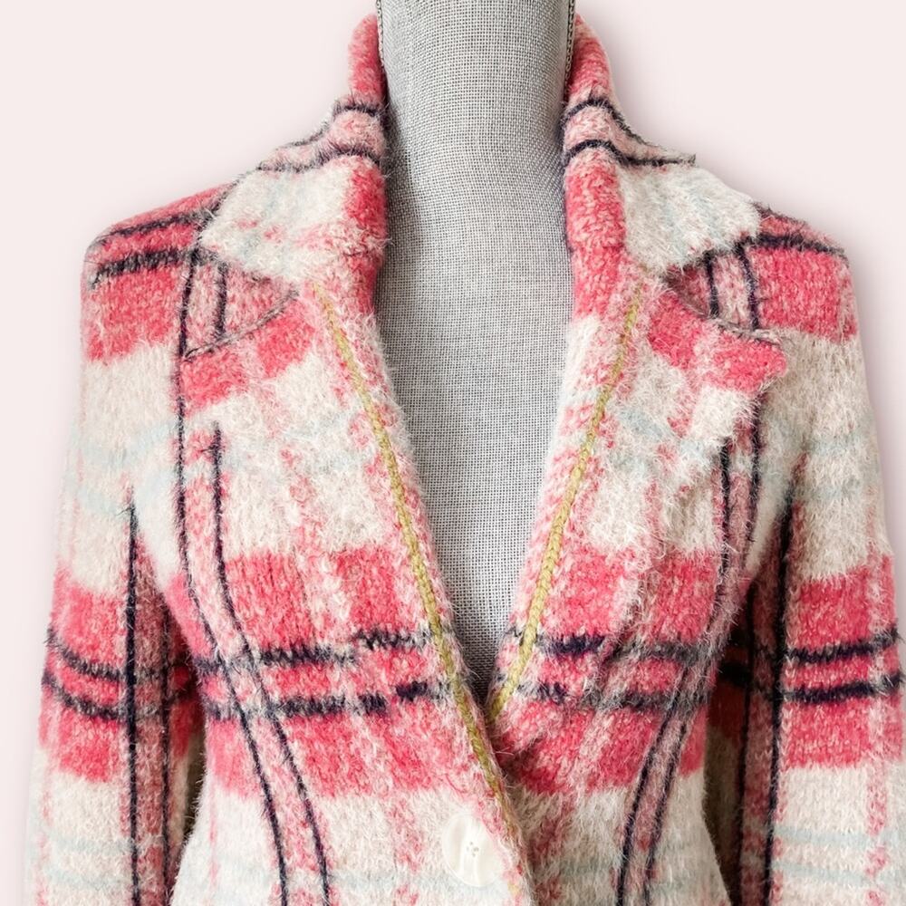 ANTHROPOLOGIE Maeve Aurelia Cozy Plaid Sweater Jacket Supper Soft - Picture 4 of 14